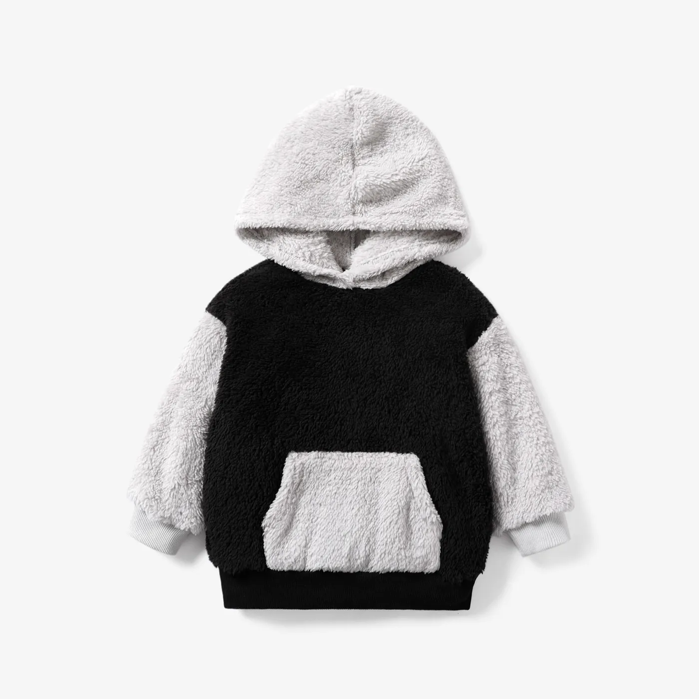 Criança Menino Costuras de tecido Casual Sweatshirt Preto big image 1