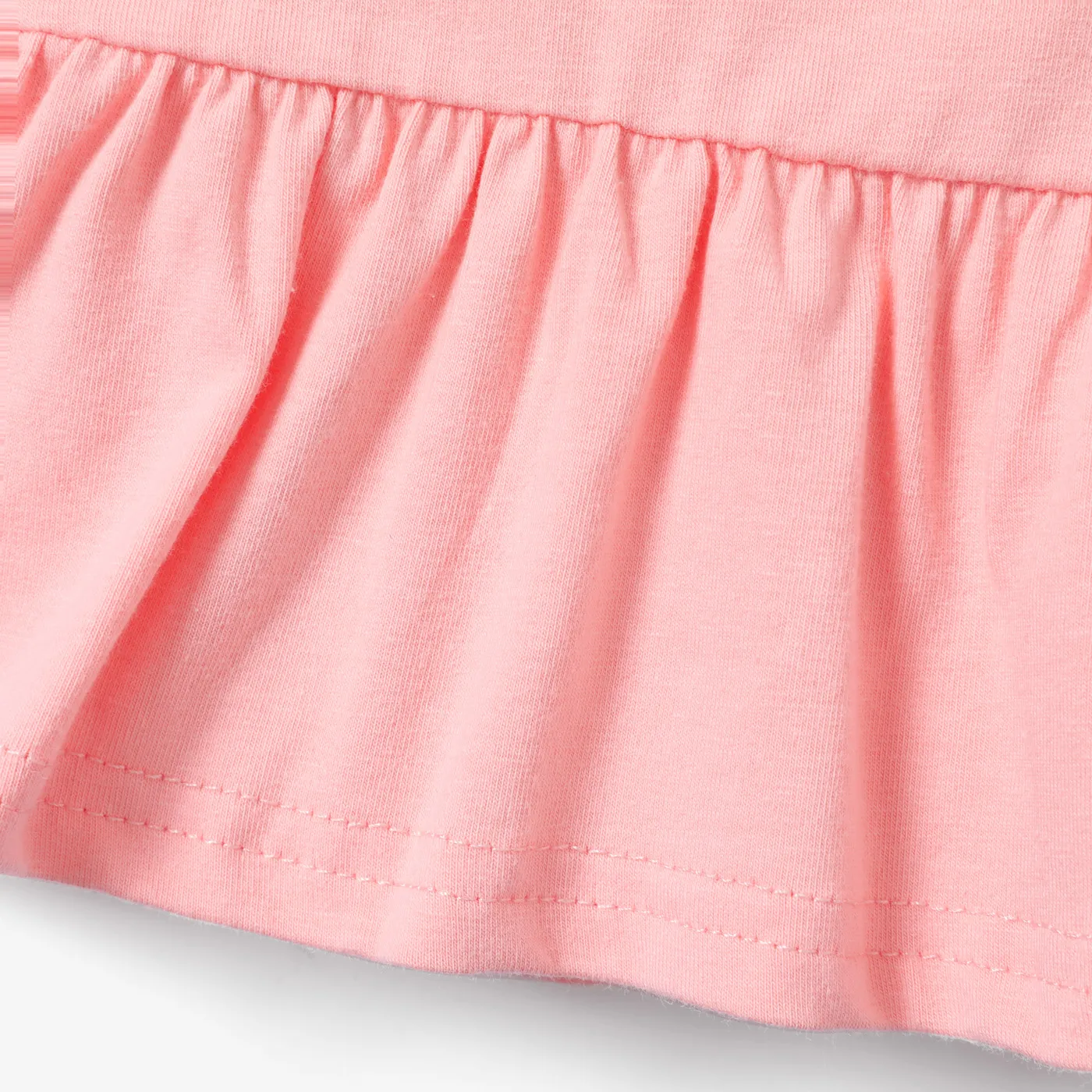 2pcs Baby Girl Rainbow Pattern Ruffle Edge Set Pink image 5