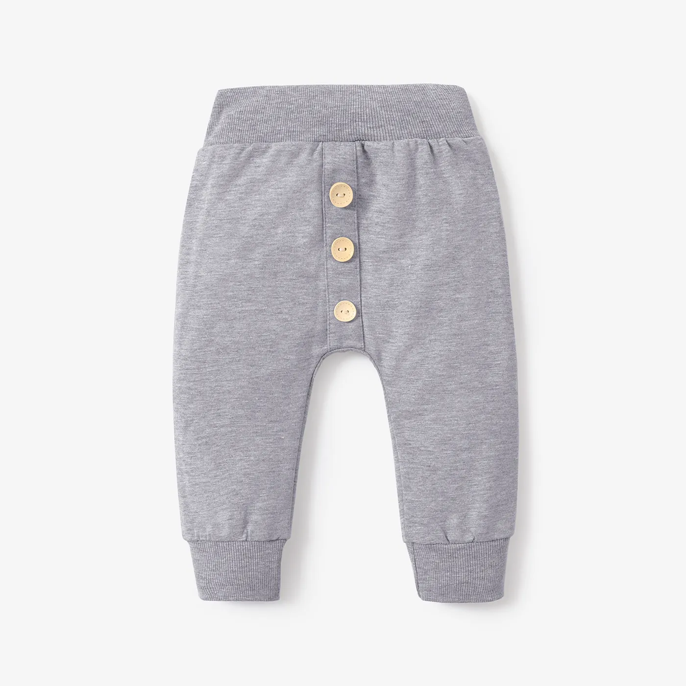 Pantalon De Survêtement Uni Boutonné Sur Le Devant Pour Bébé Garçon/fille