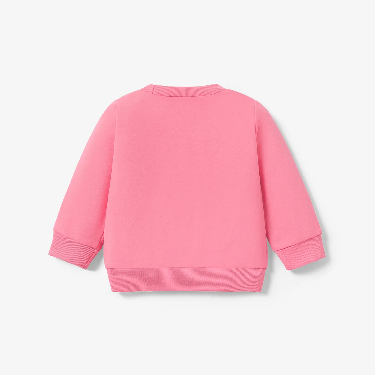 Baby Boy/Girl Glow in The Dark Print Long-sleeve Sweatshirt Pink big image 1