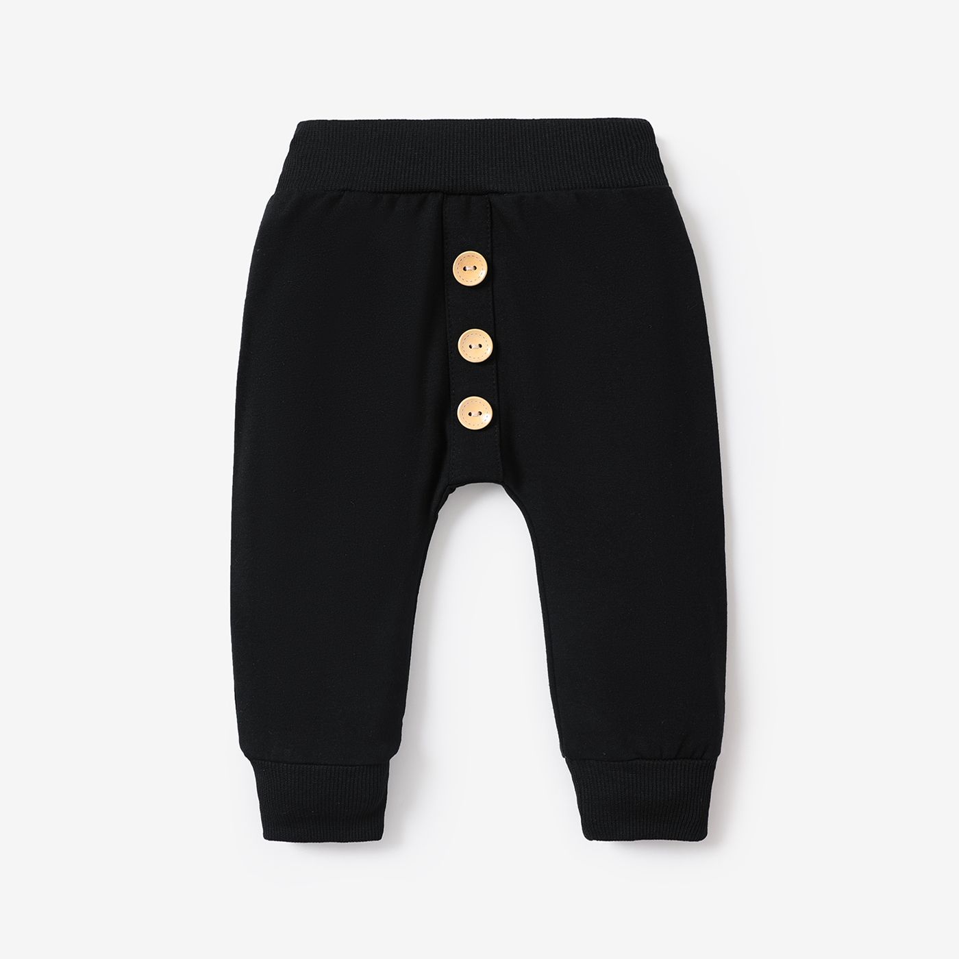 Baby Boy/Girl Button Front Solid Sweatpants