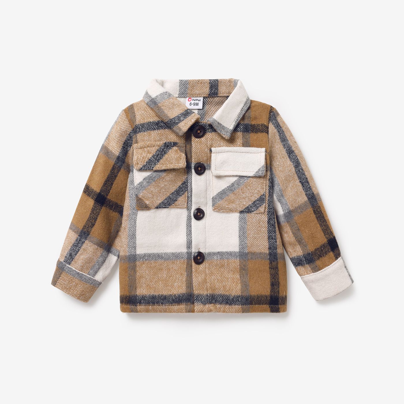 

Baby Boy Button Front Plaid Long-sleeve Shirt Jacket