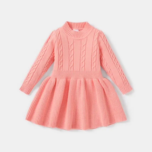 Baby Girl Sweet Textured Sweater Dress 