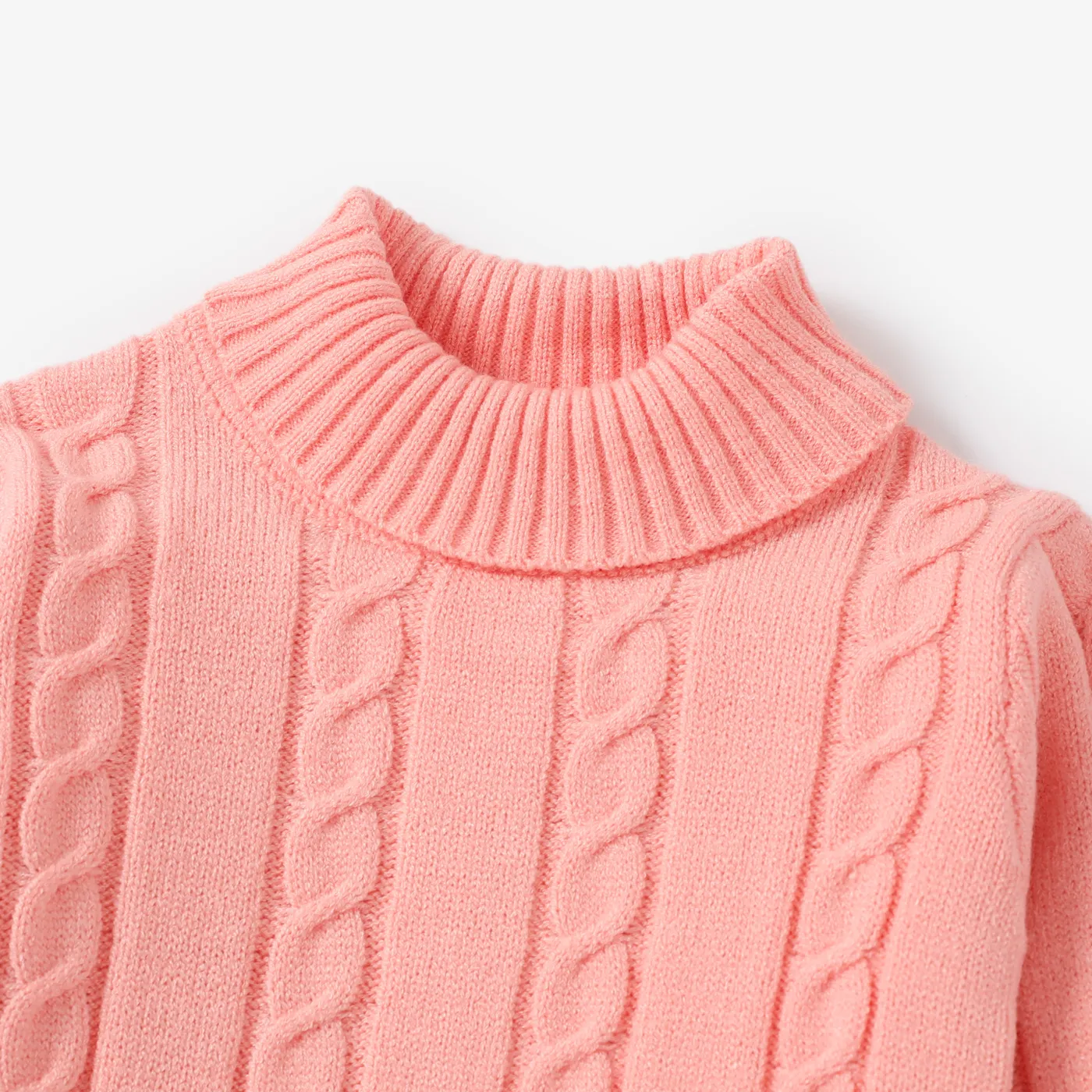 Toddler Girl Sweet Textured Turtleneck Sweater and Knit Skirt Set  image 3