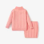 Toddler Girl Sweet Textured Turtleneck Sweater and Knit Skirt Set  image 2