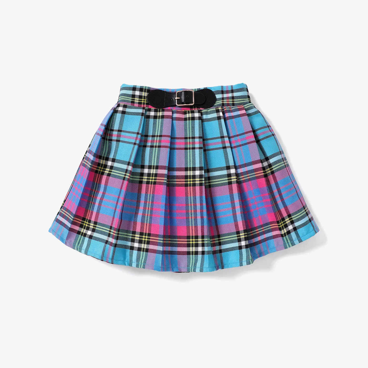 Kid Girl  Avant-garde Grid/Houndstooth Skirt 