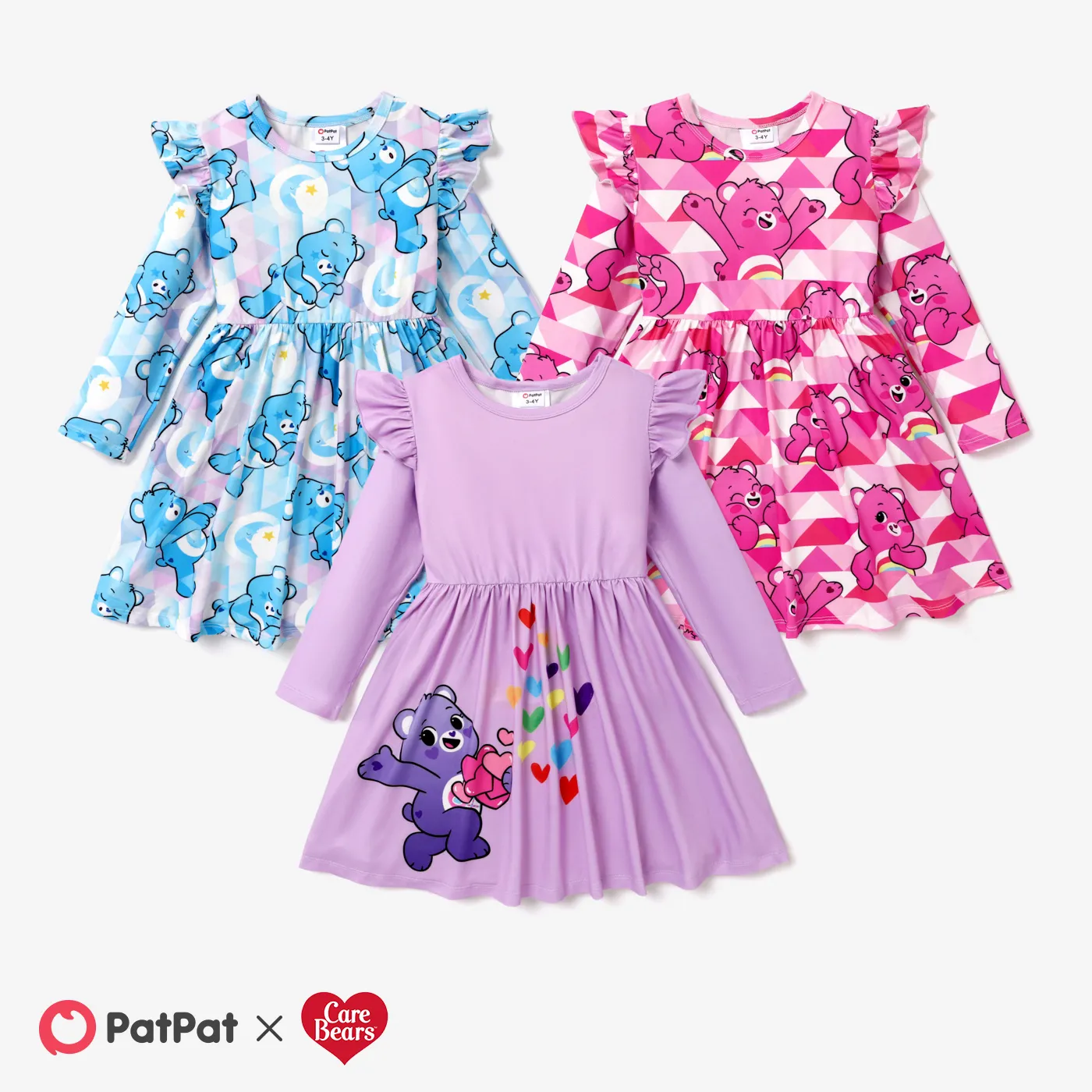 Care Bears Toddler Girl Digital Print Flutter-sleeve Dress  Pink image 2