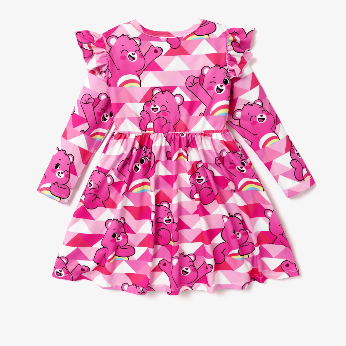 Care Bears Toddler Girl Digital Print Flutter-sleeve Dress  Pink image 3