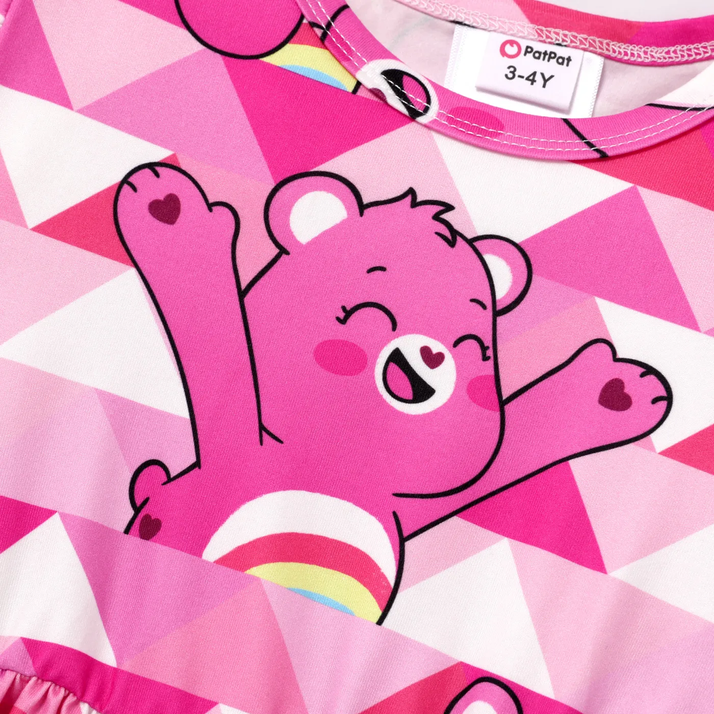 Care Bears Toddler Girl Digital Print Flutter-sleeve Dress  Pink image 5