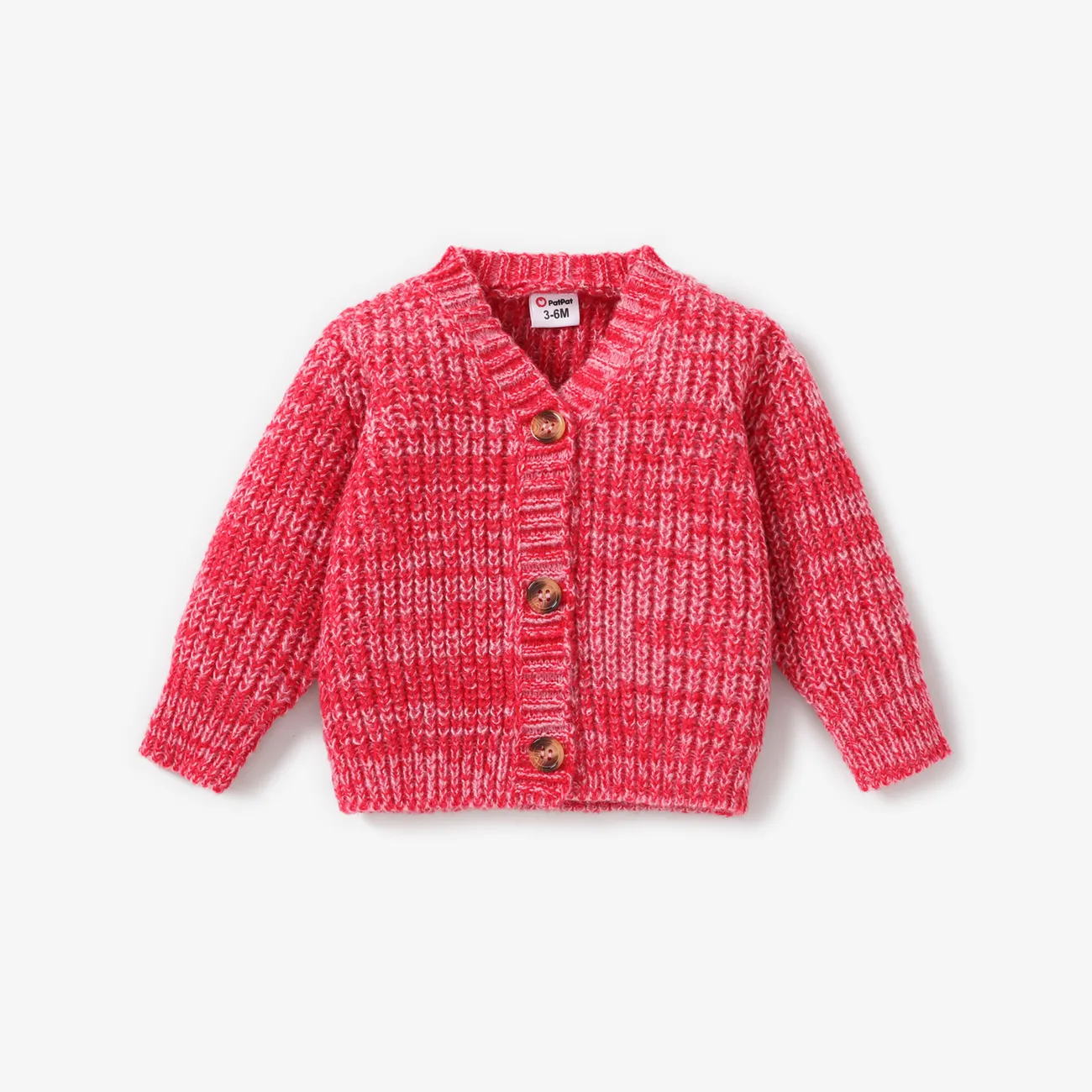 Baby Knit Cardigans Button Sweater Coat Red/White big image 1