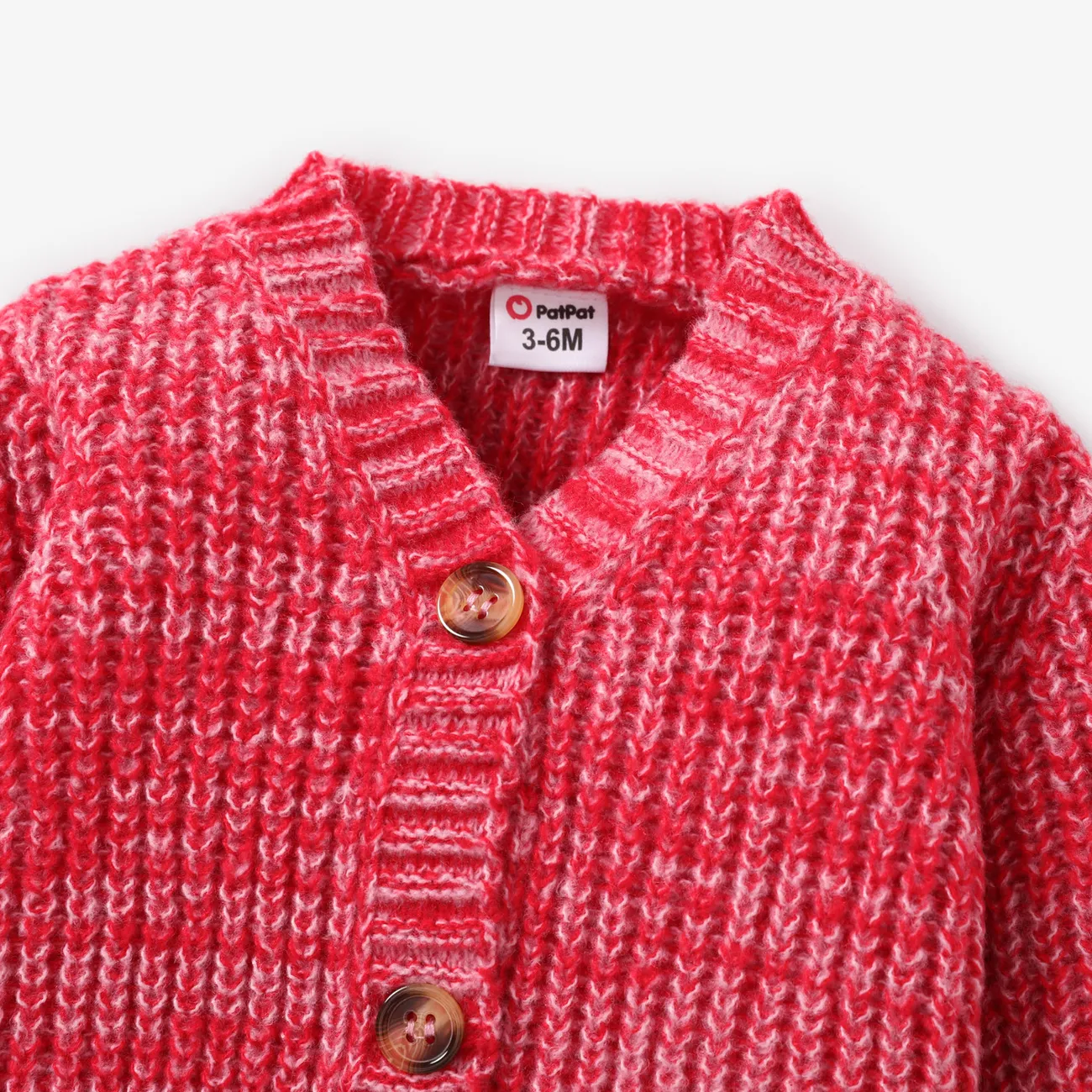 Baby Knit Cardigans Button Sweater Coat Red/White big image 1