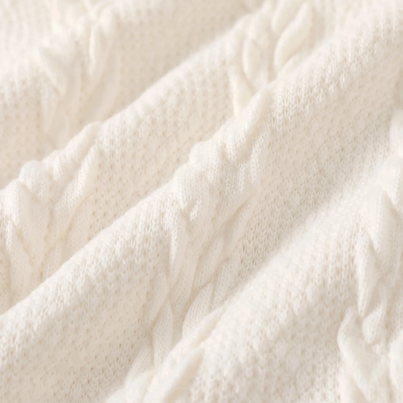 Toddler Girl Turtleneck Cable Knit Long-sleeve Sweater Dress Beige image 5