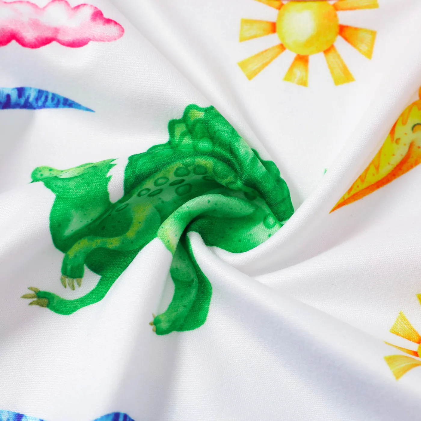 2pcs Baby Girl Dinosaur Pattern Ruffle Edge Set  image 3