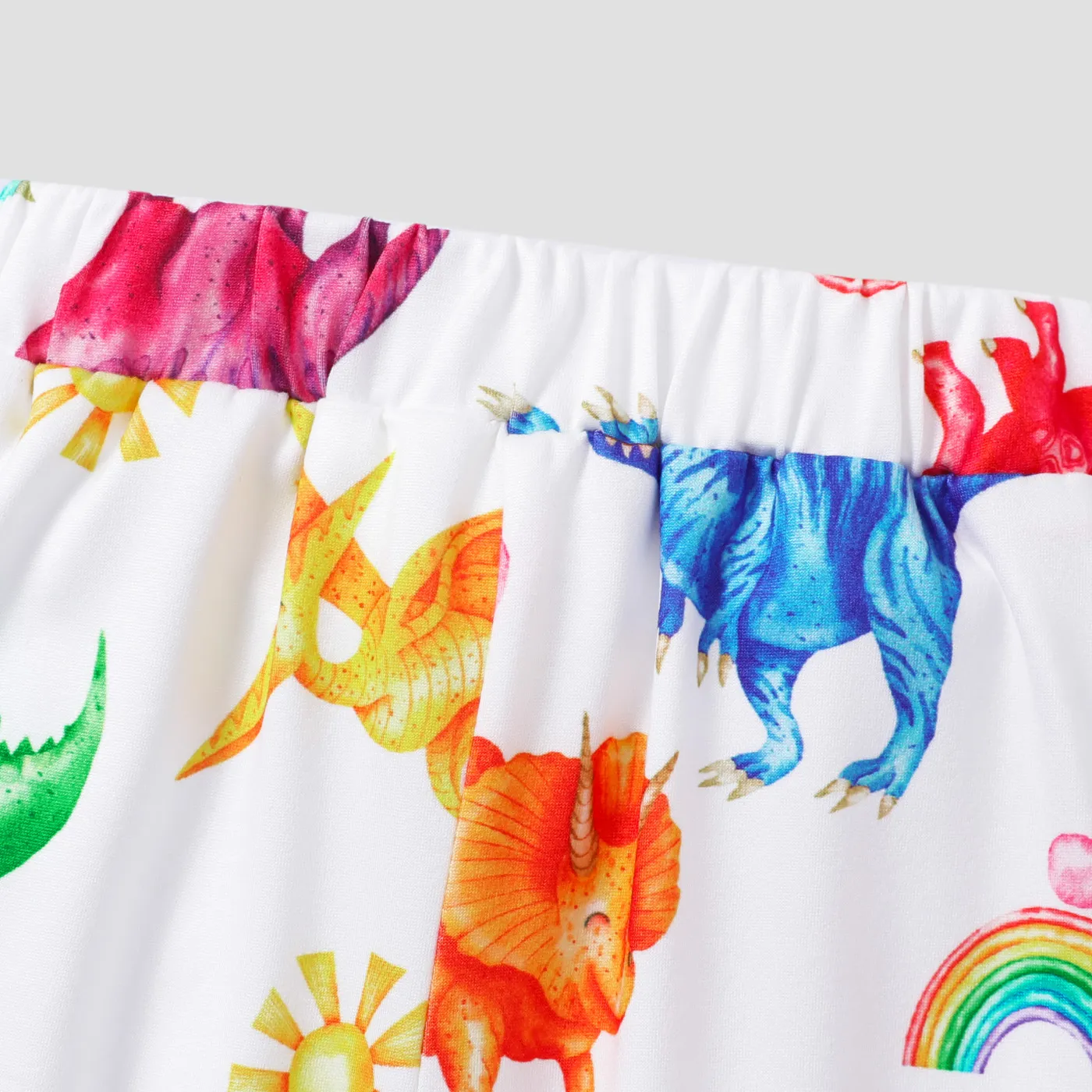 2pcs Baby Girl Dinosaur Pattern Ruffle Edge Set  image 4