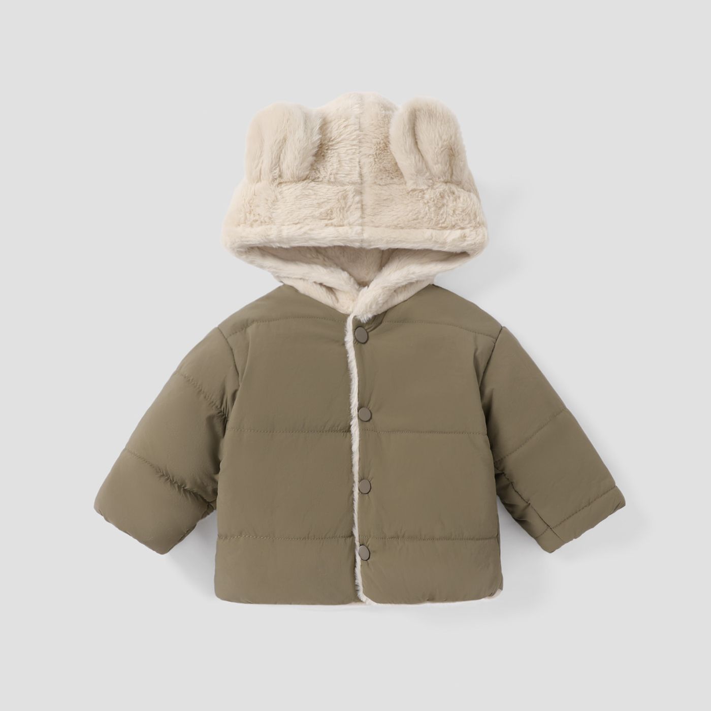 

Toddler Boy/Girl Solid Color Childlike Hooded Coat