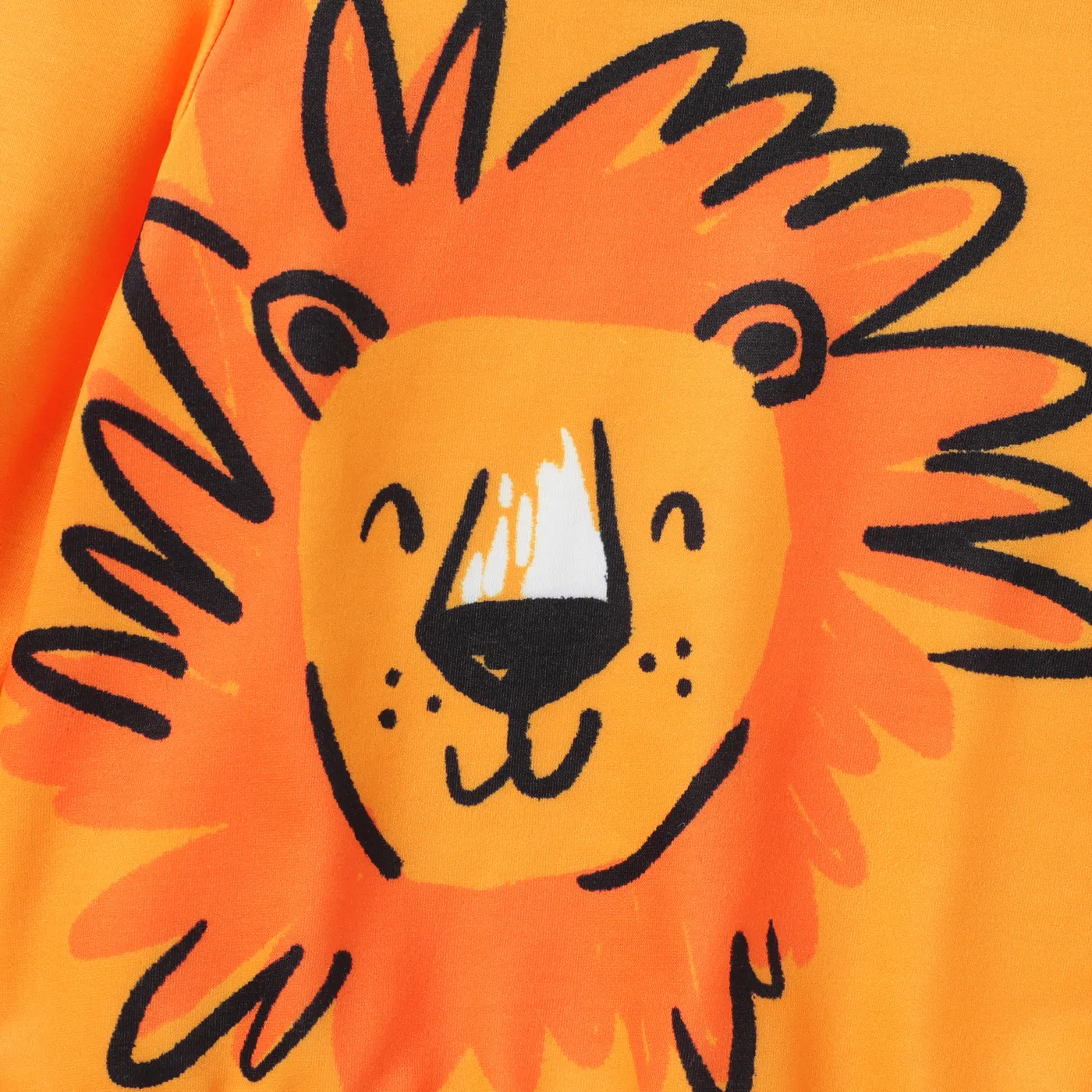 Toddler Boy Animal Lion Pattern Pullover Sweatshirt  Yellow image 3