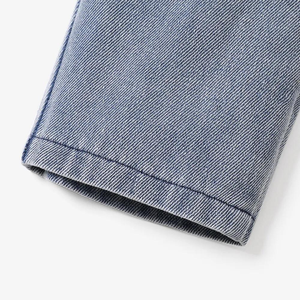 2pcs Baby Boy Patch Pocket Long-sleeve Plaid Shirt and Denim  Jeans Set   big image 4