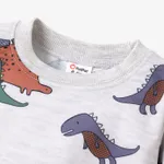 2pcs Baby Boy Allover Dinosaur Print Long-sleeve Sweatshirt and Pants Set  image 3