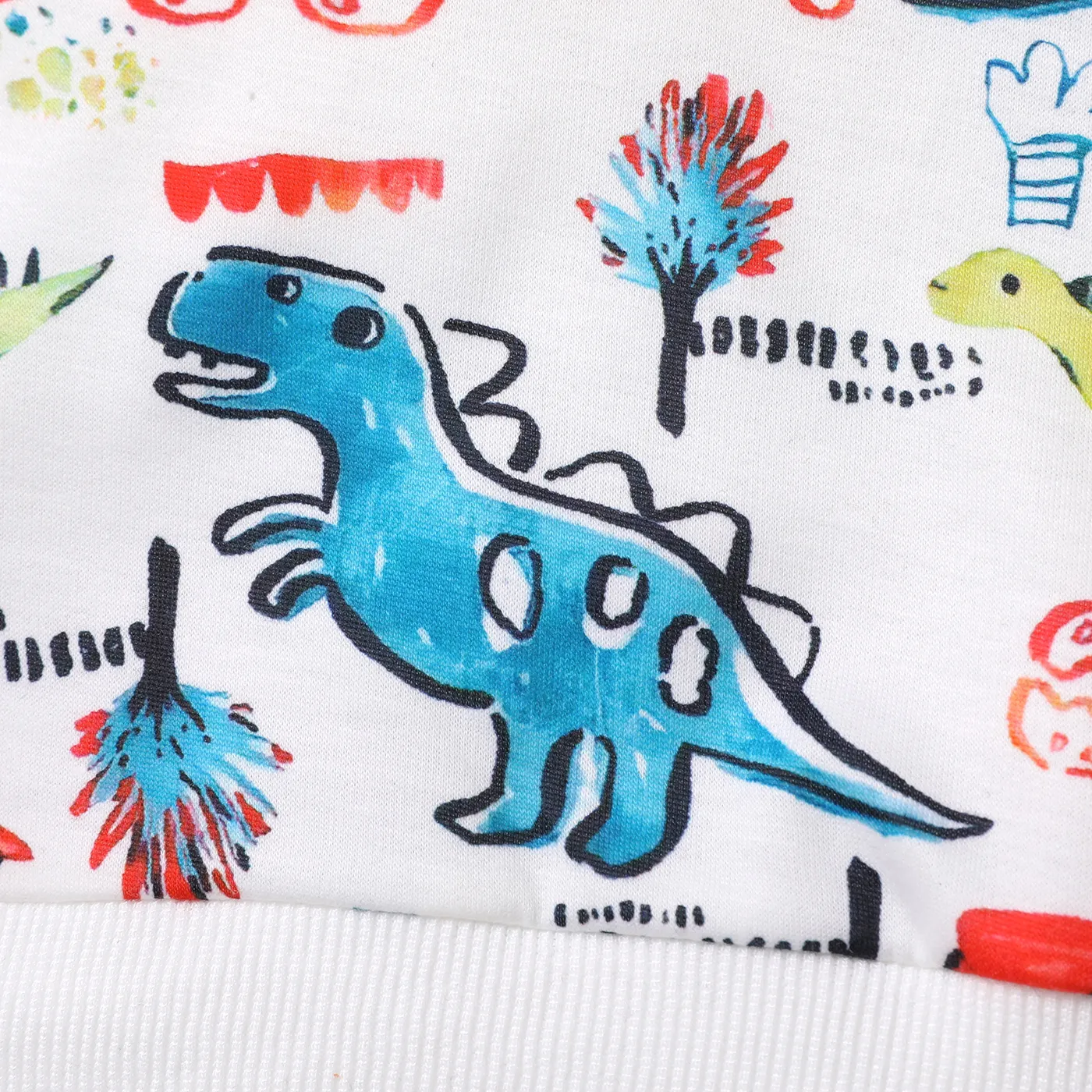 2pcs Baby Boy Allover Dinosaur Print Sweatshirt and Solid Pants Set   image 4