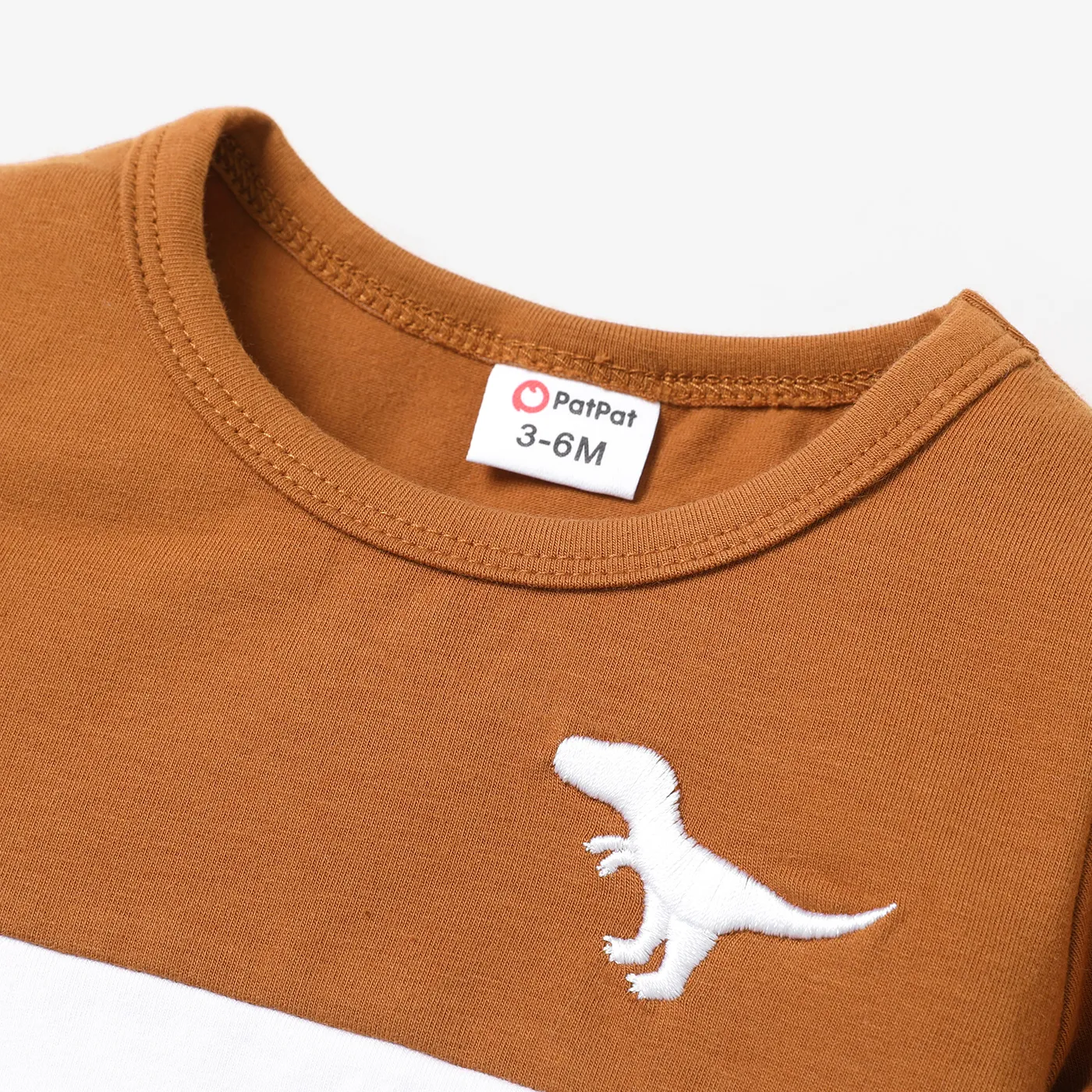 Baby Boy Cotton Dinosaur Graphic Colorblock Long-sleeve Top and Pants Set  image 3