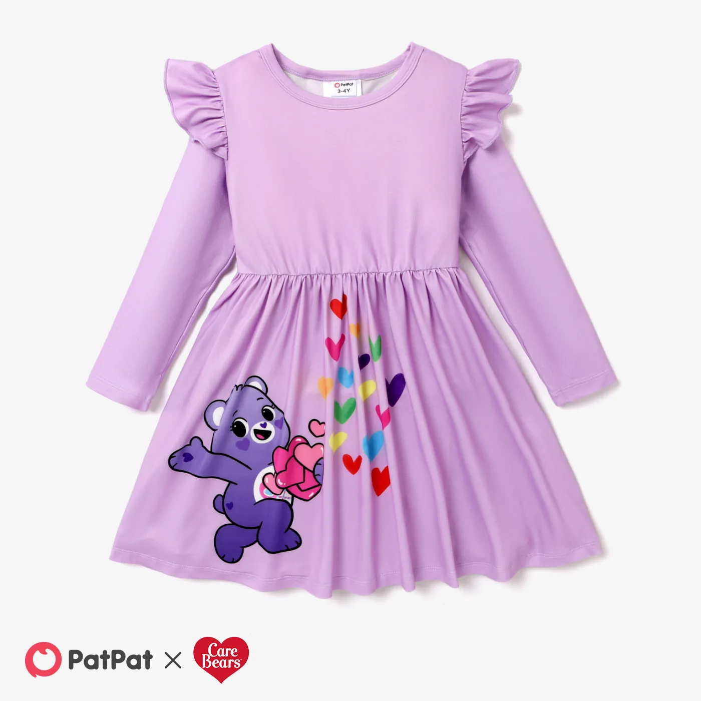 Care Bears Toddler Girl Digital Print Flutter-sleeve Dress  Purple