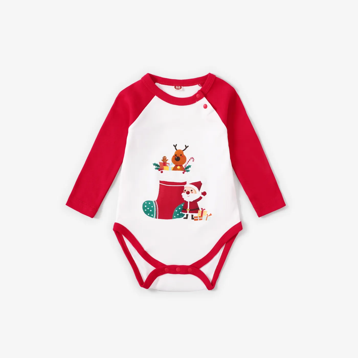 3 قطع طفل فتاة / فتى عيد الميلاد القطن هدية مجموعة مع قبعة، bodysuit، ومريلة  image 5