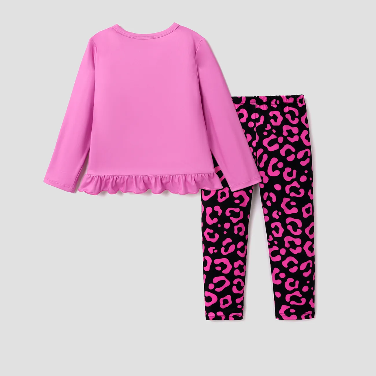 L.O.L. SURPRISE! 2pcs Toddler Girl Character Print Tee and Polka Dots Leggings Set Pink big image 1