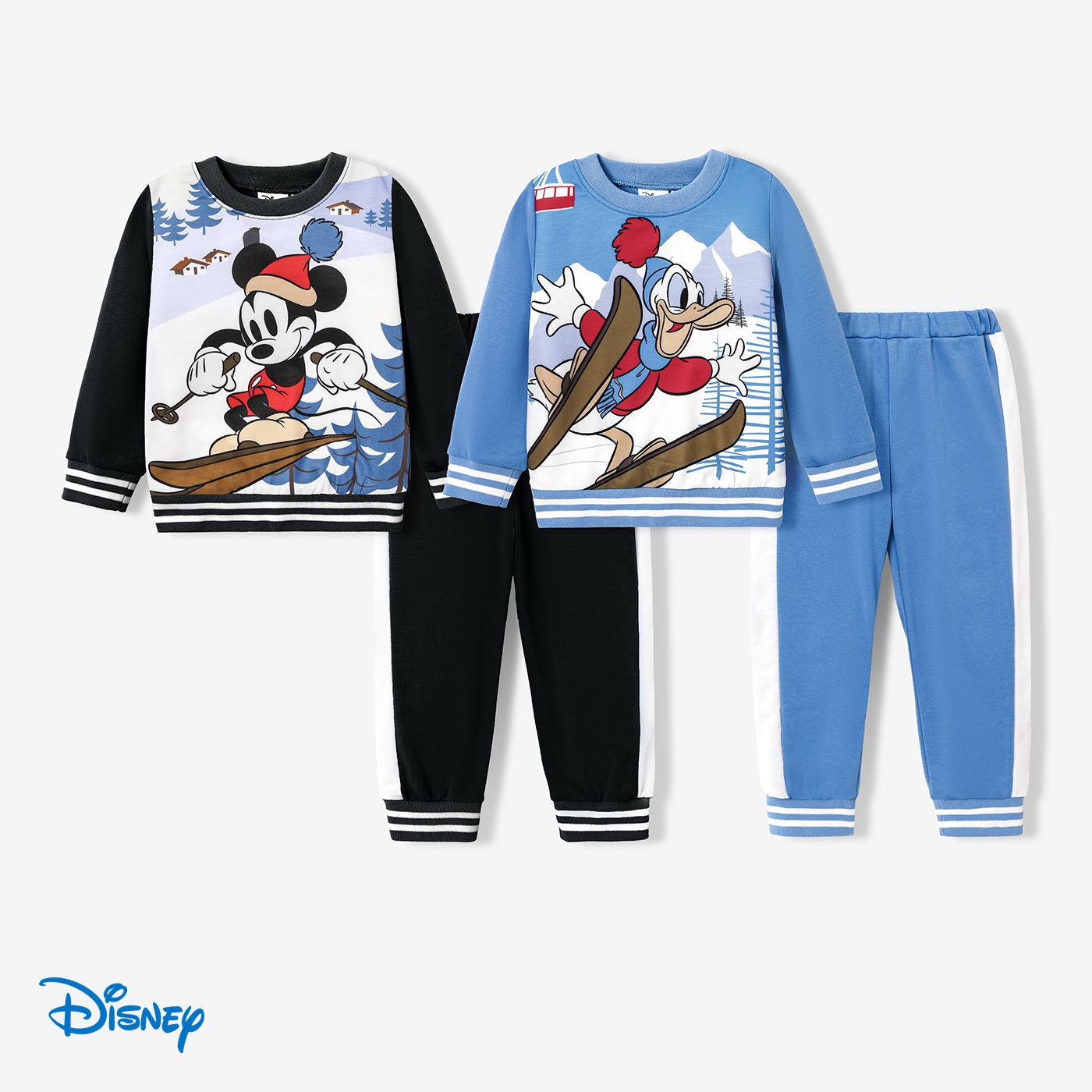Disney Mickey And Friends Toddler Boy 2pcs Christmas Character Print Top And Pants Set