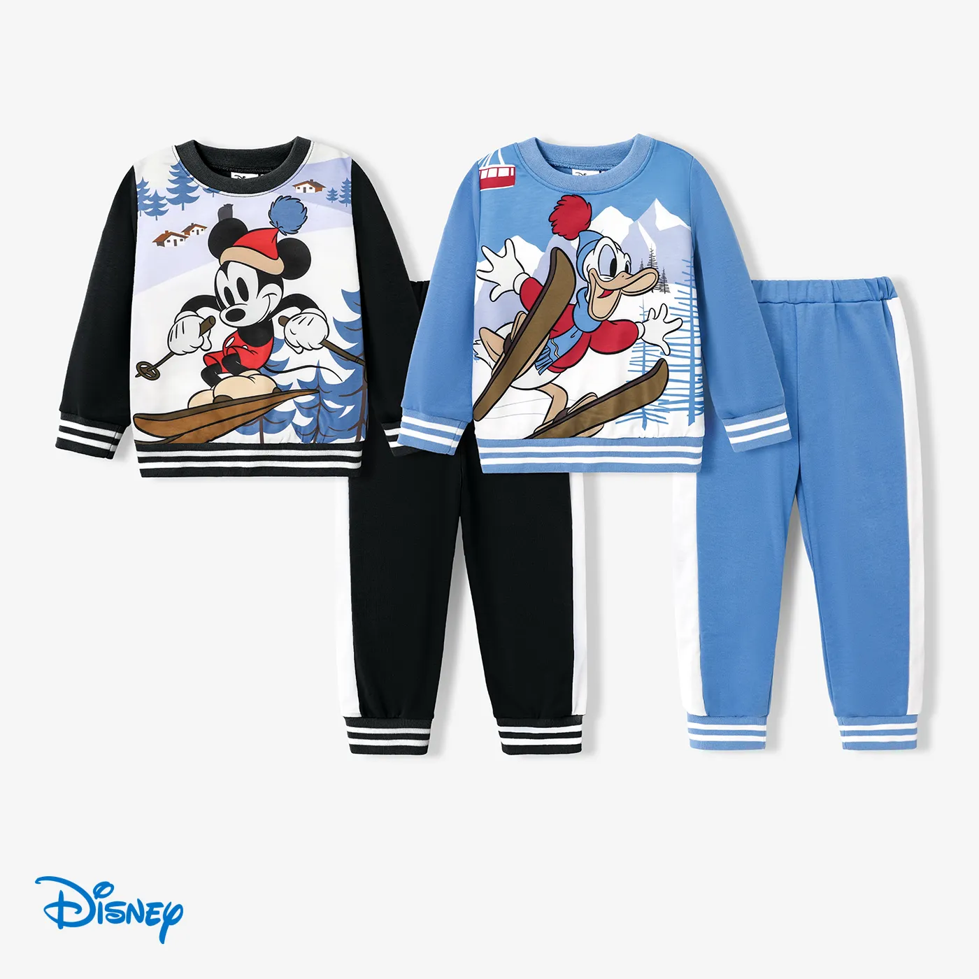 Disney Mickey and Friends Toddler Boy 2pcs Christmas Character Print Top and Pants Set 