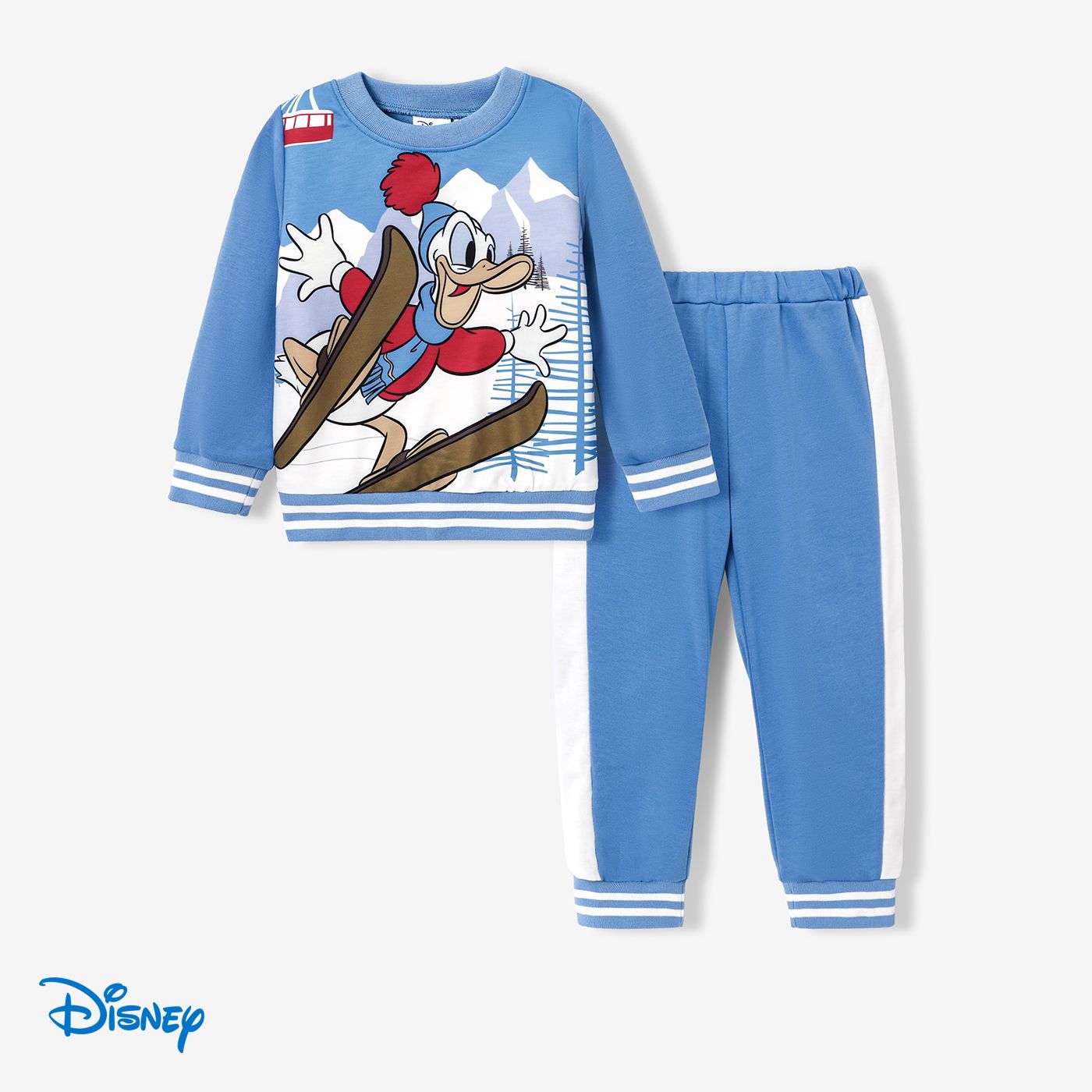 Disney Mickey And Friends Toddler Boy 2pcs Christmas Character Print Top And Pants Set