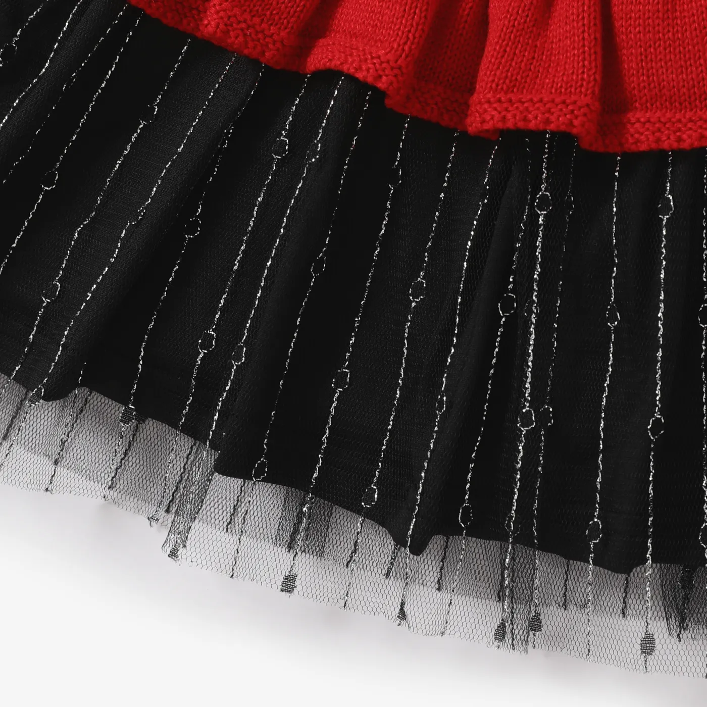 Baby Girl New Year Sweet Faux Layered Sweater Dress  image 4