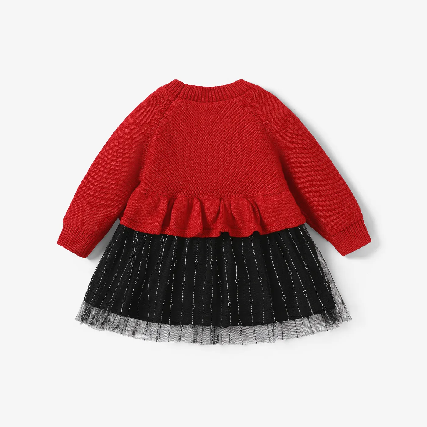 Baby Girl New Year Sweet Faux Layered Sweater Dress  image 2