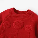 Baby Girl New Year Sweet Faux Layered Sweater Dress  image 3
