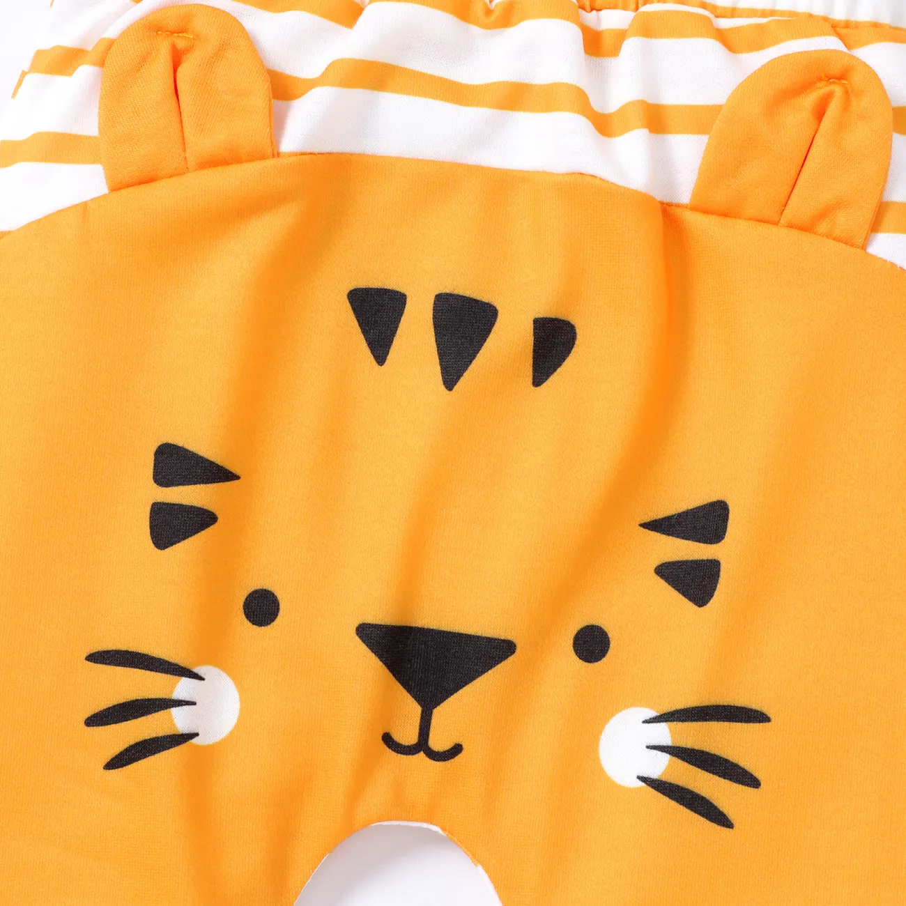 bebé niño/niña empalme a rayas orejas 3d pantalones con estampado animal Amarillo big image 1