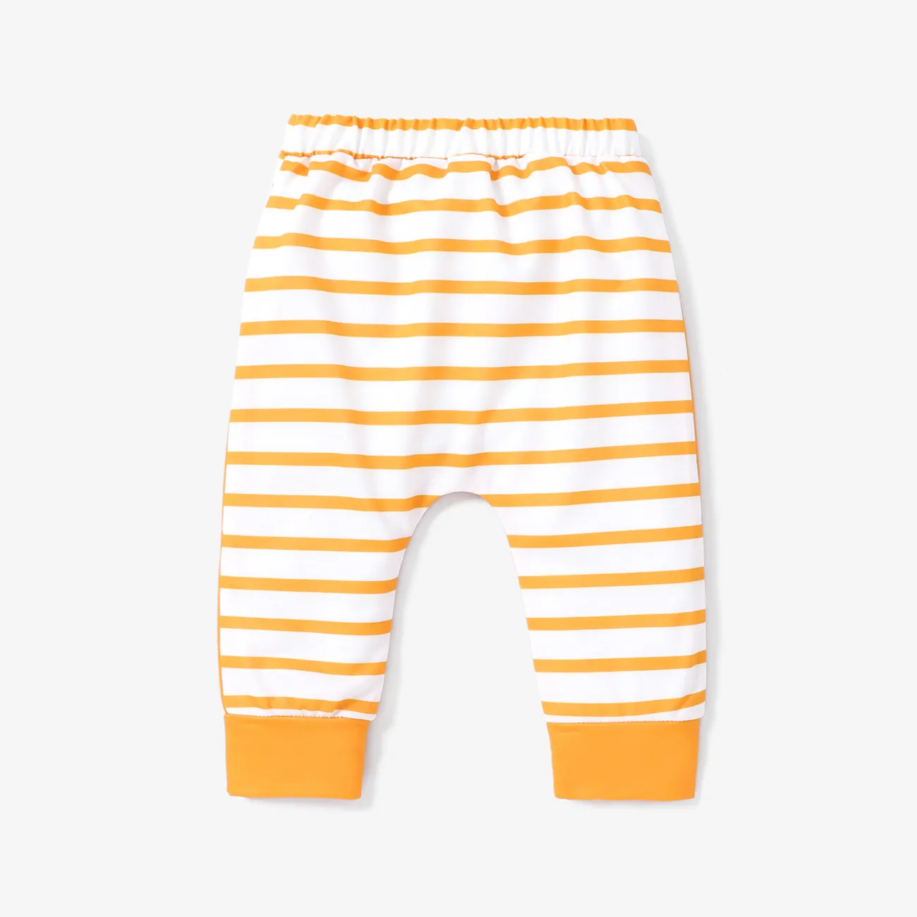 Bebê menino/menina listrado splicing orelhas 3d calças com estampa animal Amarelo big image 1