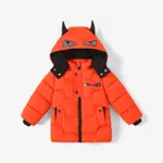 Niño pequeño hipertáctil 3D patrón animal grueso abrigo de algodón Naranja