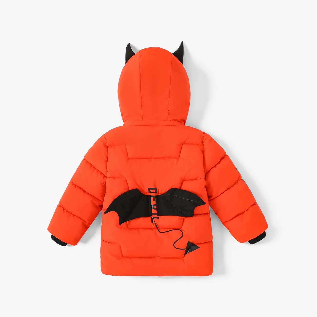 Toddler Boy Hyper-Tactile 3D Animal Pattern Thick Cotton Coat Orange big image 1