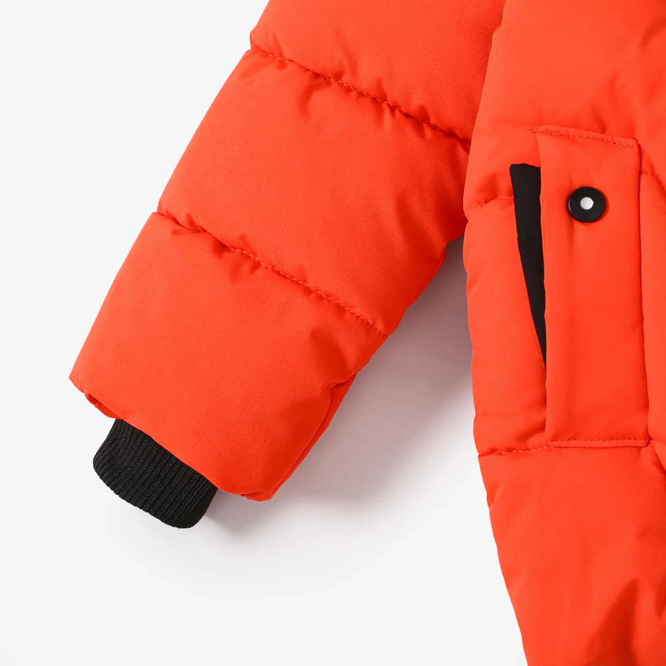 Toddler Boy Hyper-Tactile 3D Animal Pattern Thick Cotton Coat Orange big image 1