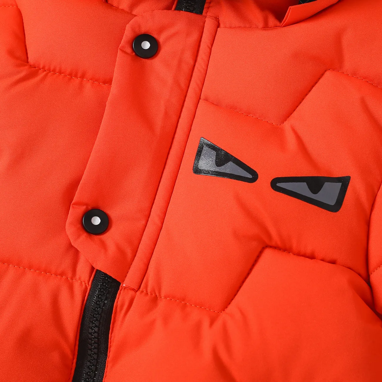 Niño pequeño hipertáctil 3D patrón animal grueso abrigo de algodón Naranja big image 1