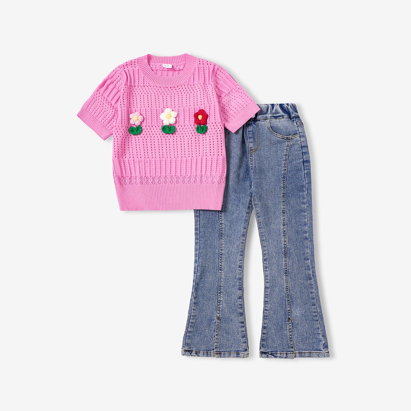 

Kid Girl Sweet Hyper-Tactile 3D Flower Shape Sweater