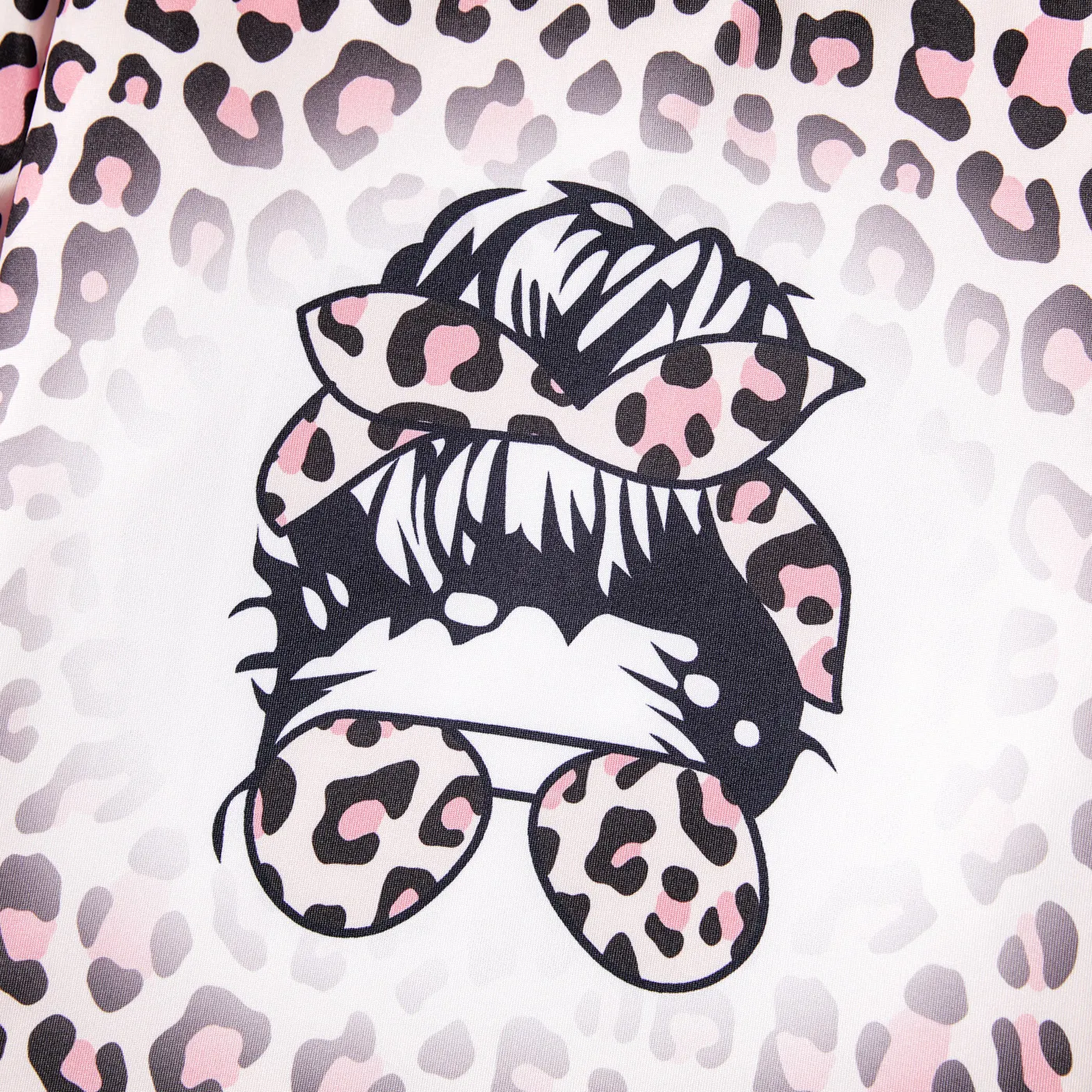 2PCS Kid Girl Fashionable Leopard Print Avant-garde Character Set Brown image 3
