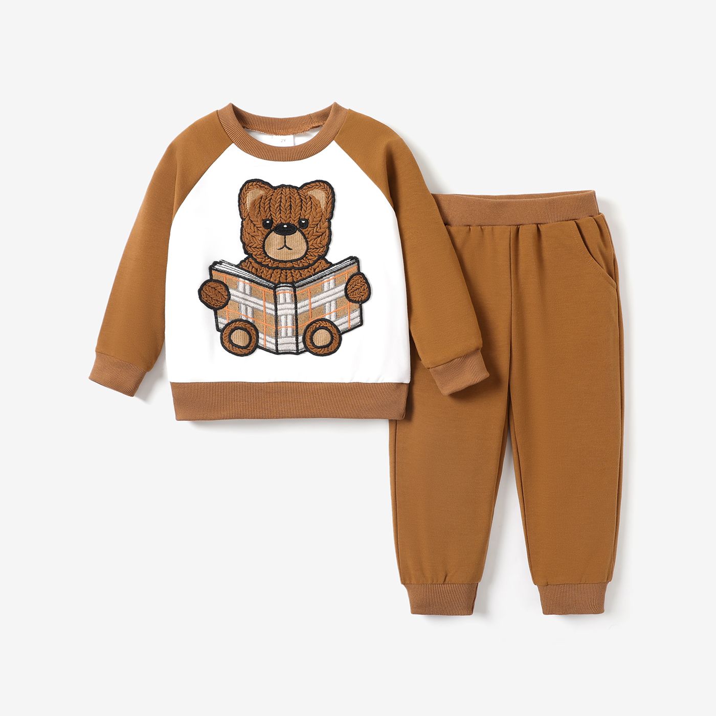 2pcs Toddler Boy Childlike Bear Animal Pattern Set