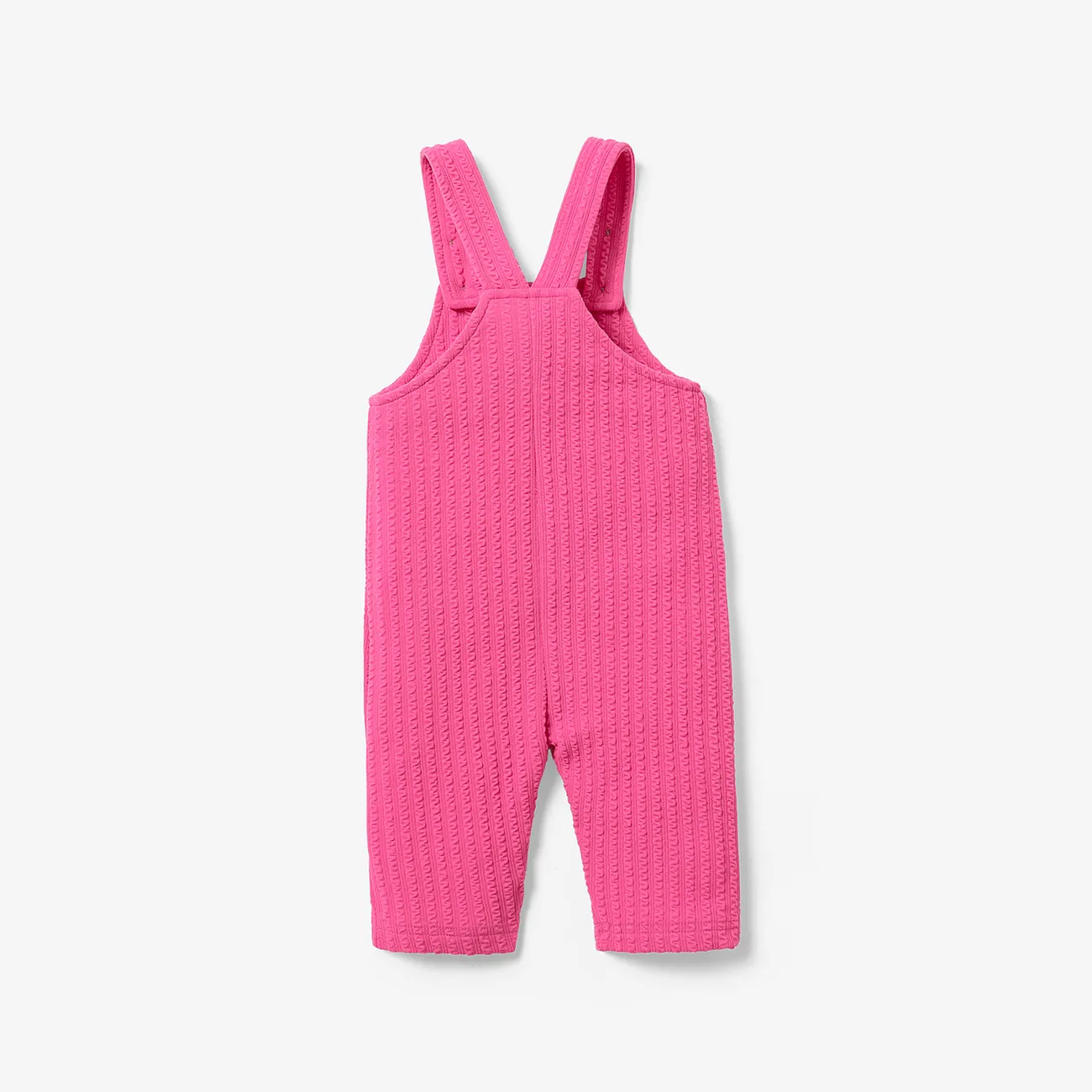 Baby Girl/Boy Stylish Solid Color Overalls Hot Pink big image 1
