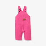 Baby Girl/Boy Stylish Solid Color Overalls Hot Pink