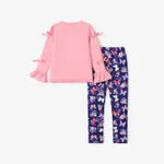 2pcs Kid Girl Hyper-Tactile Butterfly Pattern Set Pink image 2
