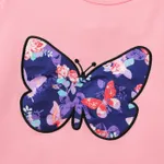 2pcs Kid Girl Hyper-Tactile Butterfly Pattern Set Pink image 3