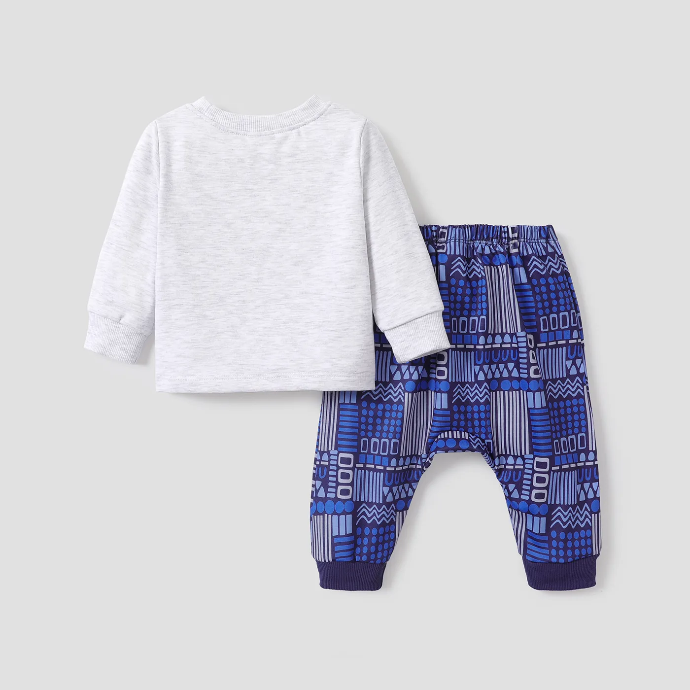 2pcs Baby Boy Casual Vehicle Pattern Bohemia Set Deep Blue image 3