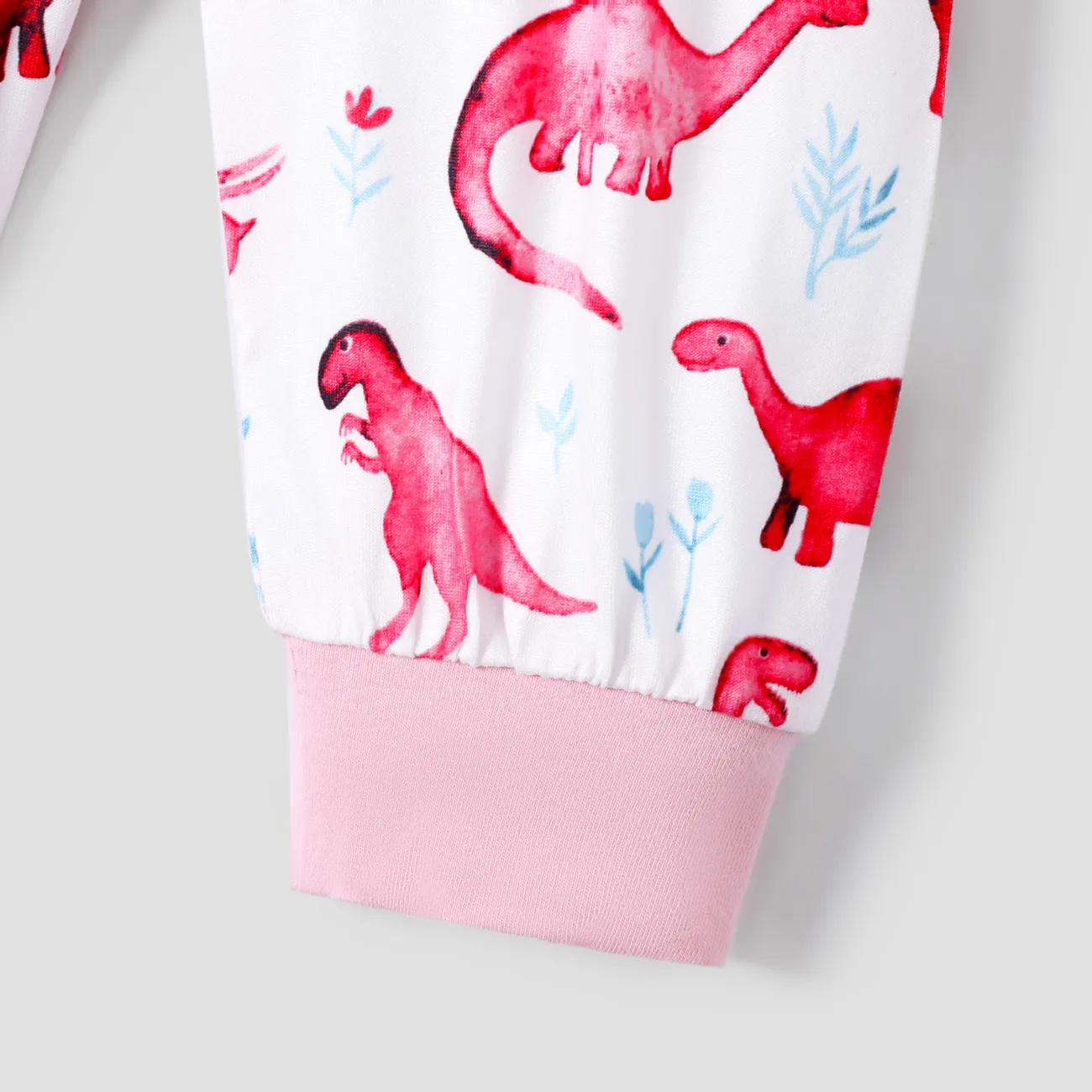 2 Stück Baby Mädchen Mit Kapuze Dinosaurier Süß Baby-Sets Hell rosa big image 1