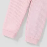 2-piece Toddler Girl Ruffled Textured Long-sleeve Top and Solid Color Pants Set Pink image 4