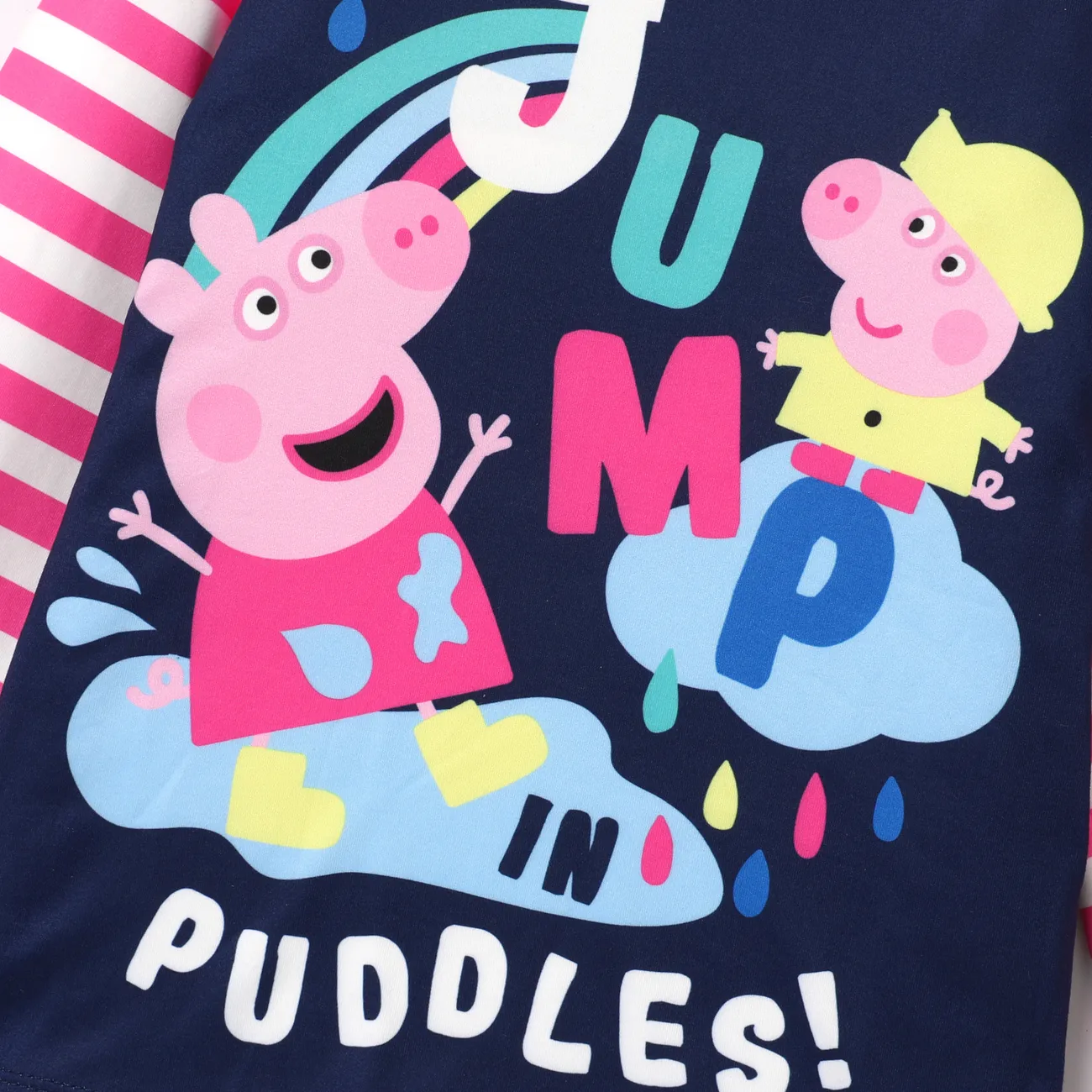 Peppa Pig Toddler GIrl Character Print Long-sleeve T-shirt Color block big image 1